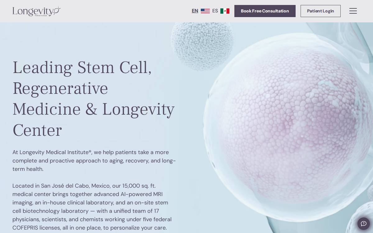 Longevity Medical Institute website preview