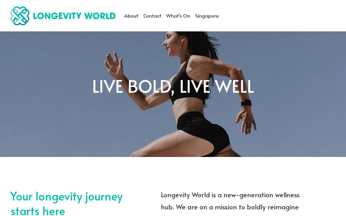 Longevity World website preview