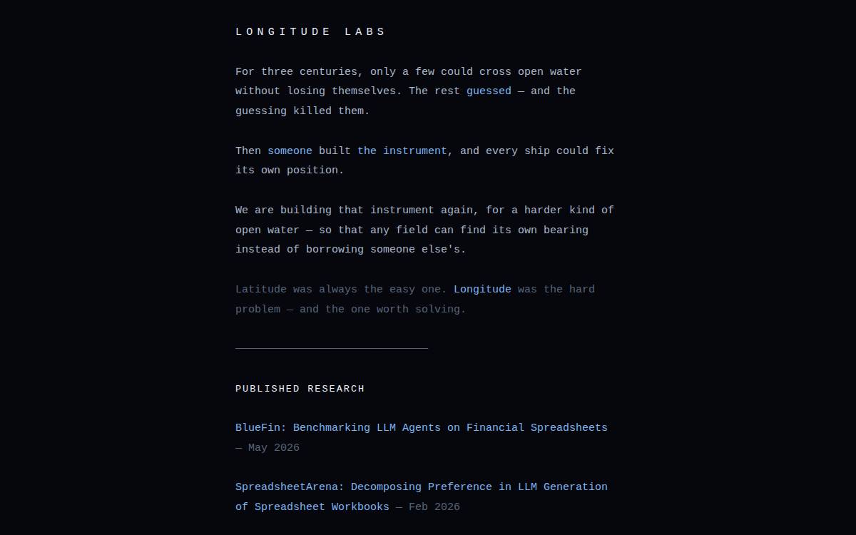 Longitude Labs website preview