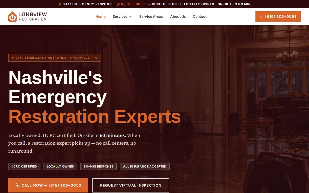 Longview Restoration Group website preview