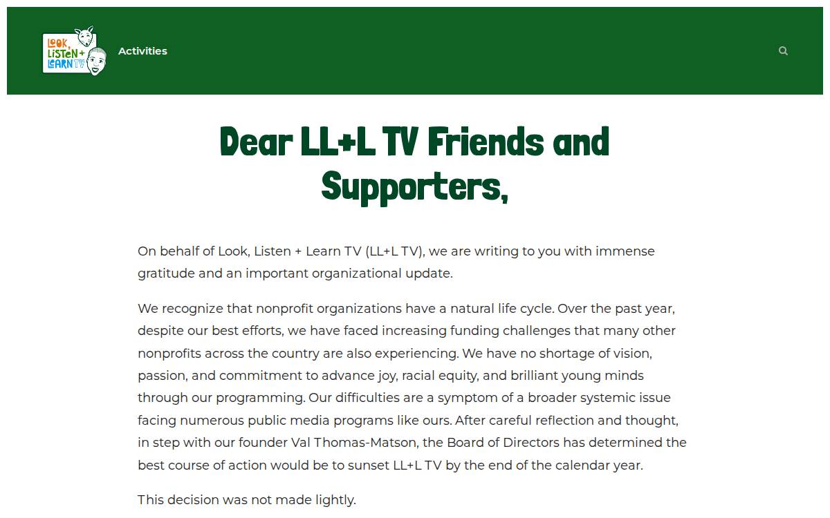 Look, Listen and Learn website preview