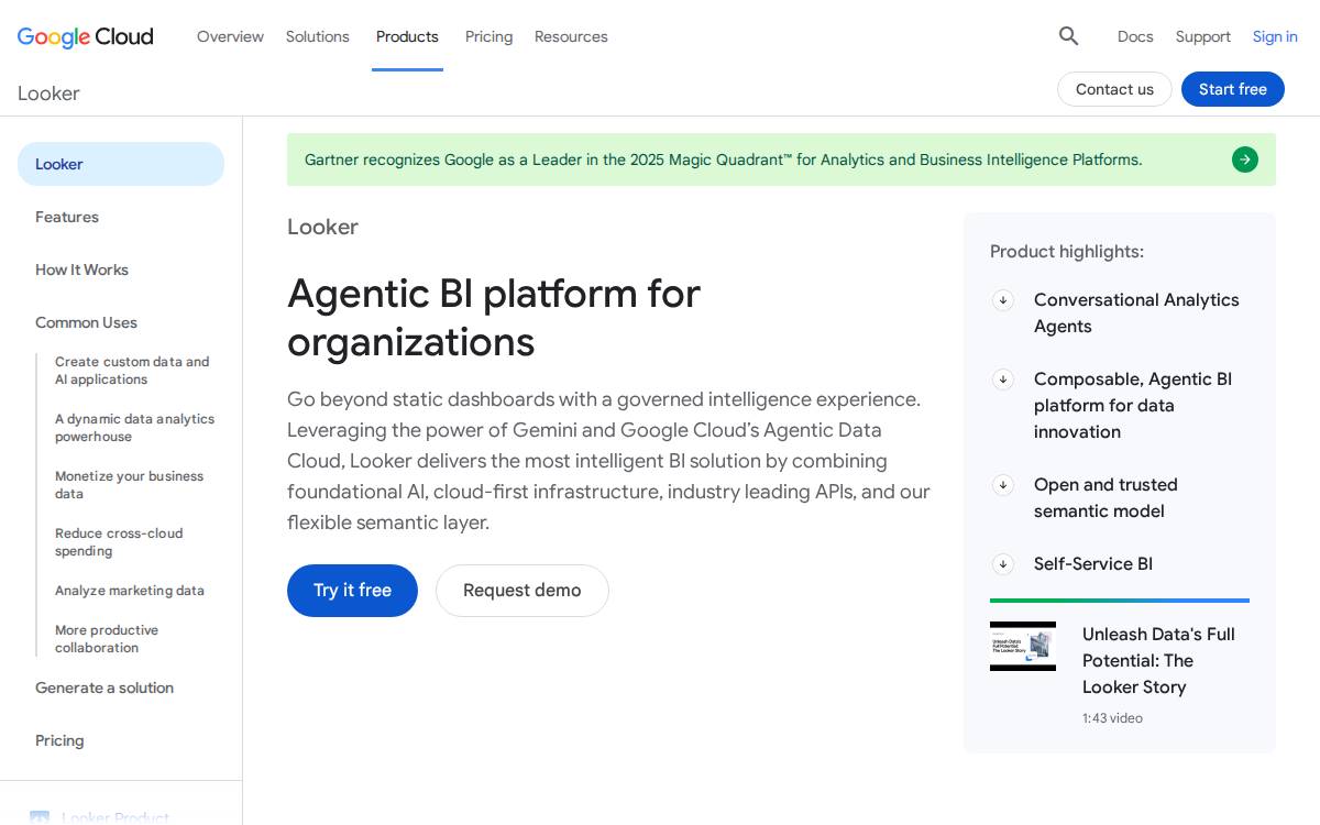 Looker website preview
