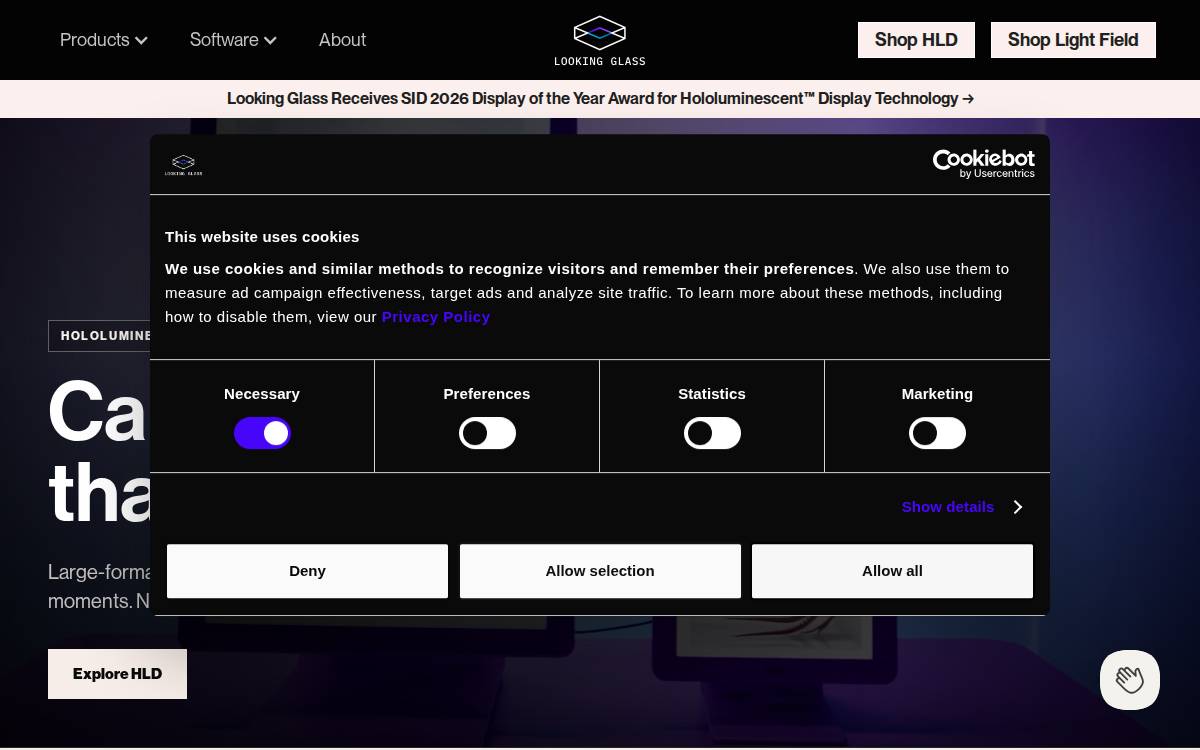 Looking Glass Factory website preview
