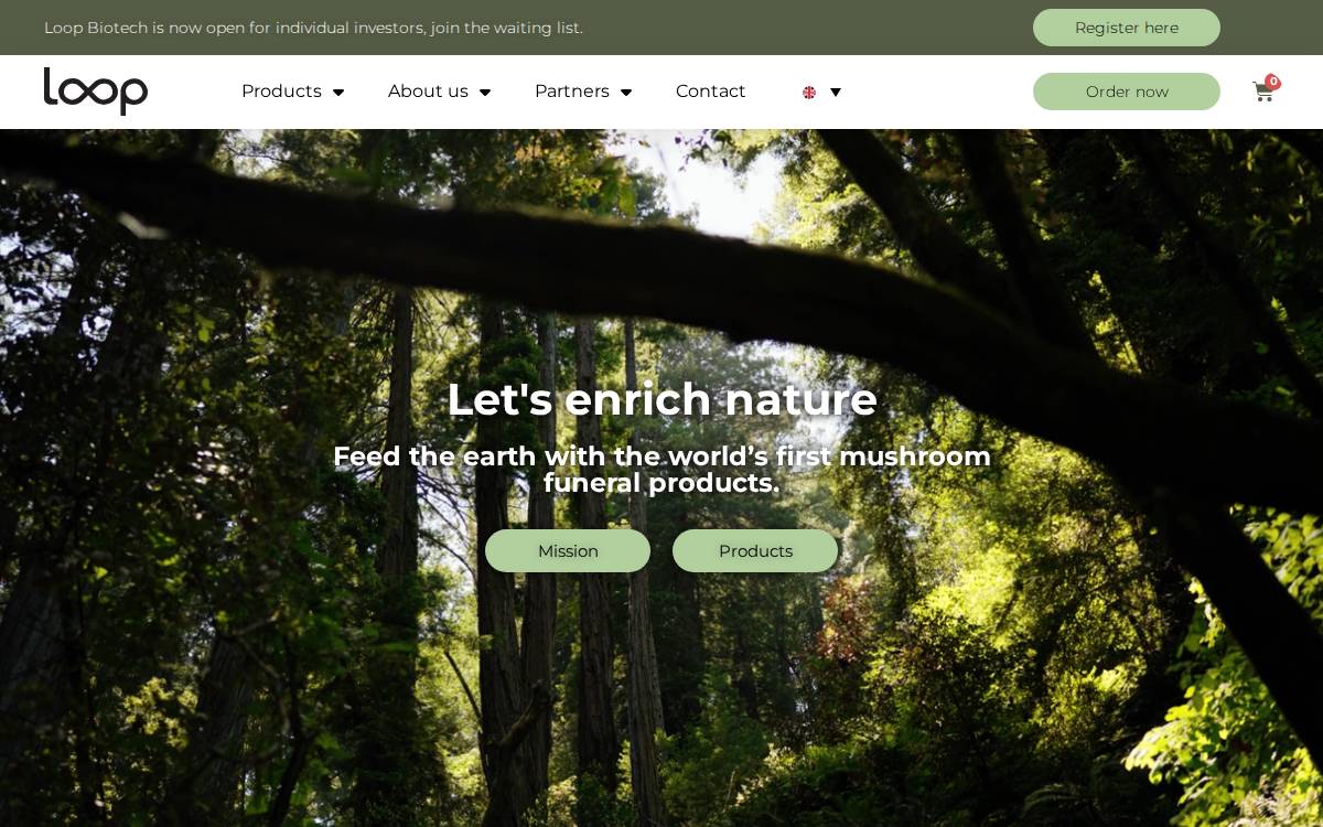 Loop Biotech website preview