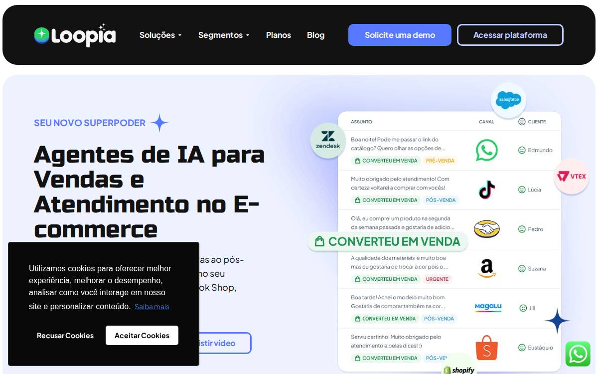 Loopia website preview