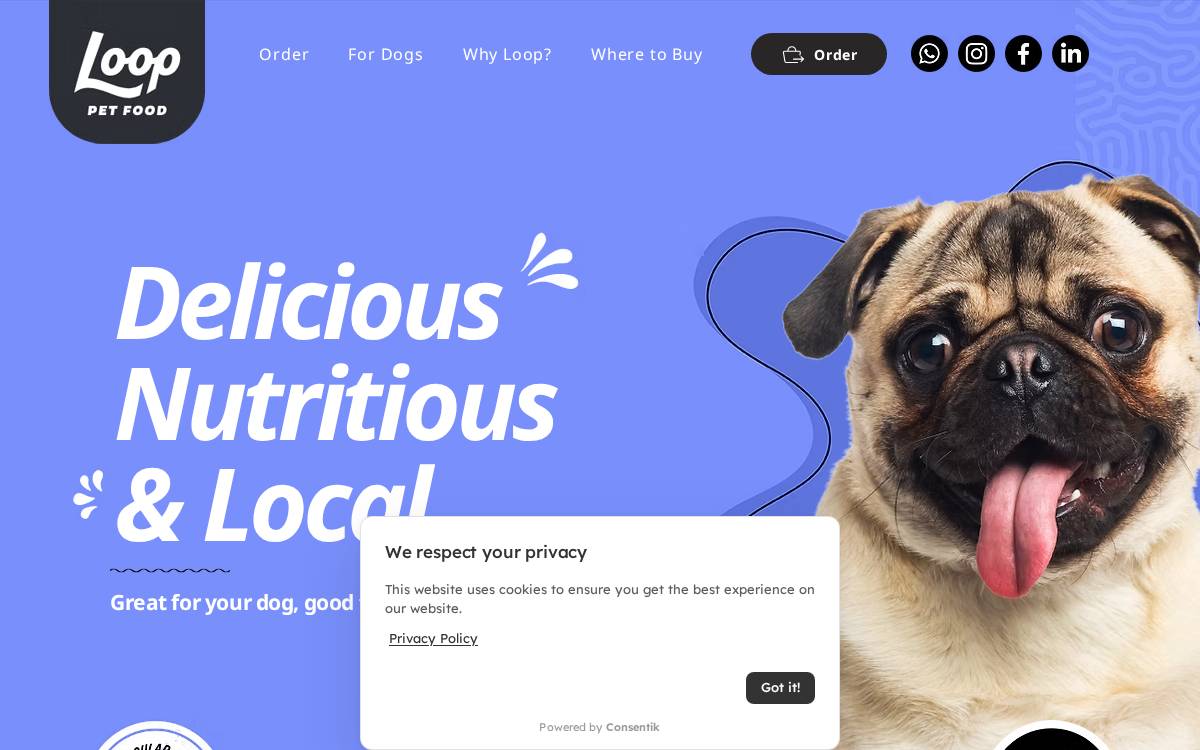 Looppetfood website preview