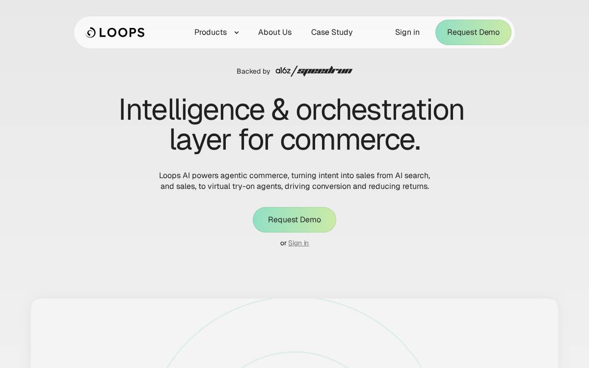 Loops AI website preview
