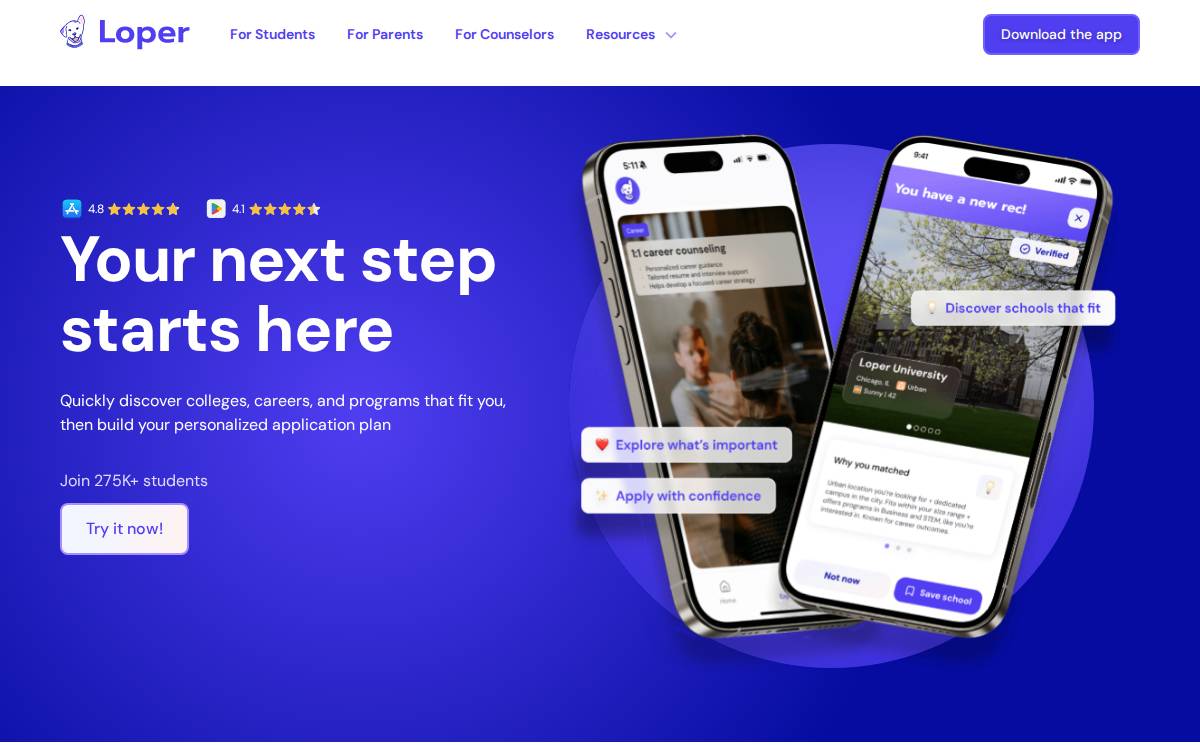 Loper website preview
