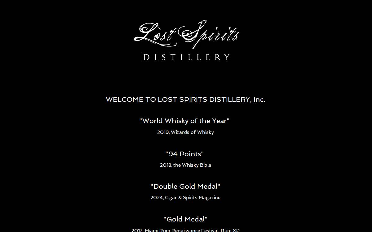 Lost Spirits Distillery website preview