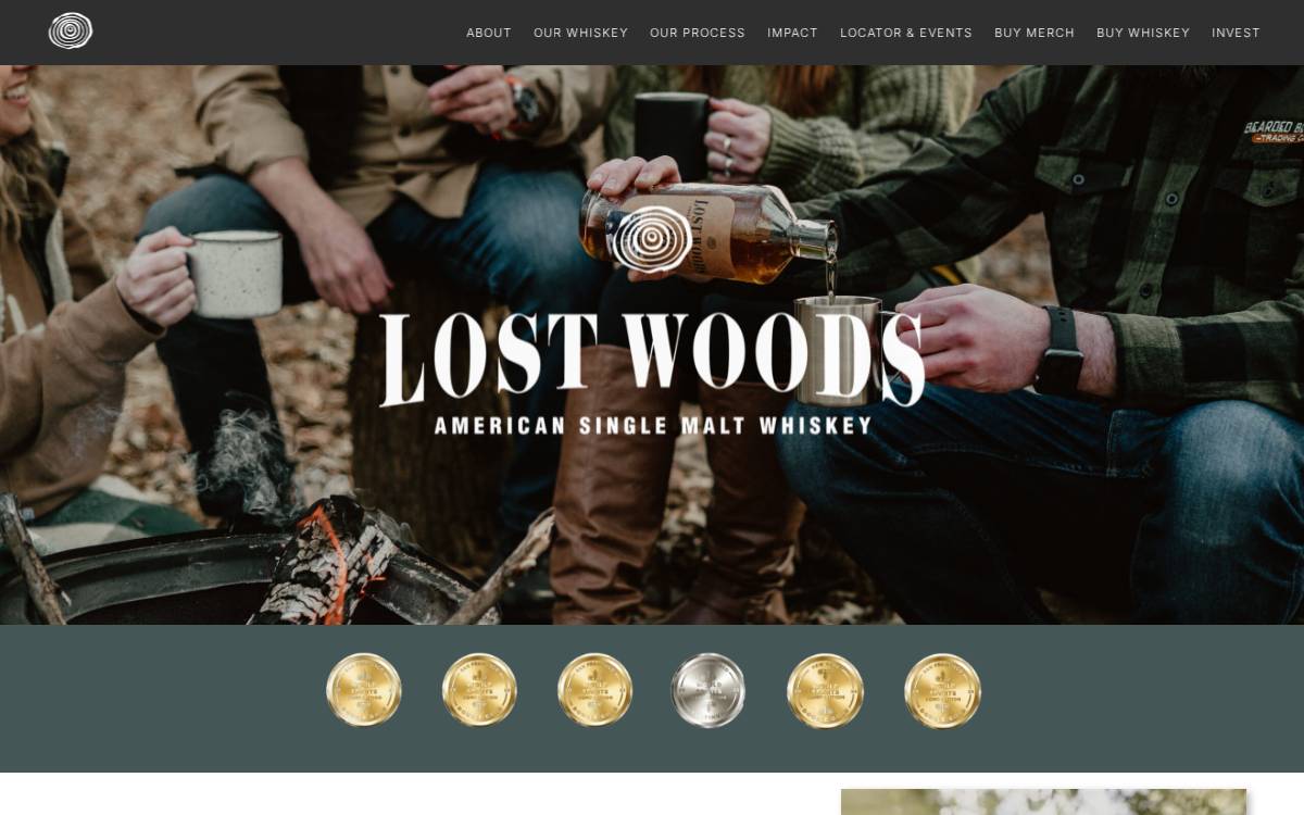 Lostwoodswhiskey website preview