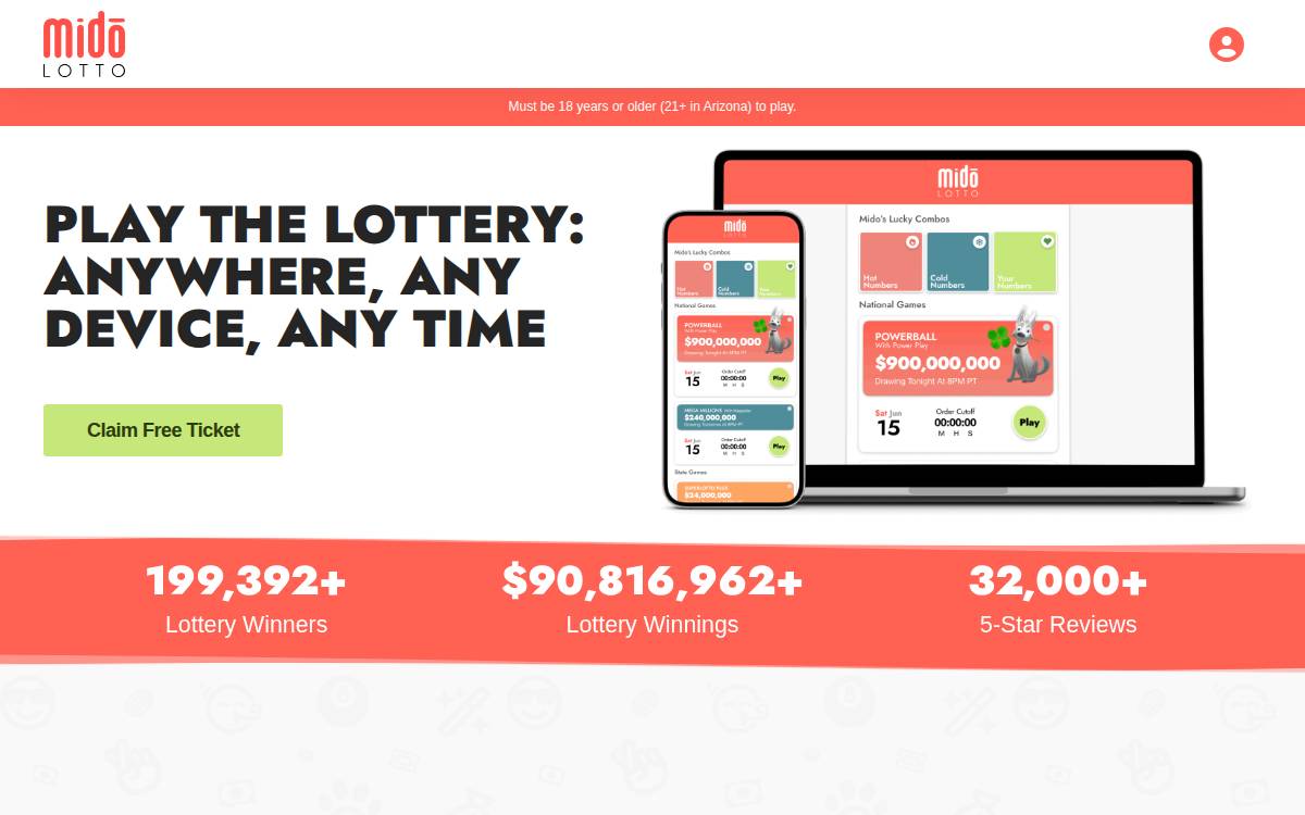Lottery Now website preview