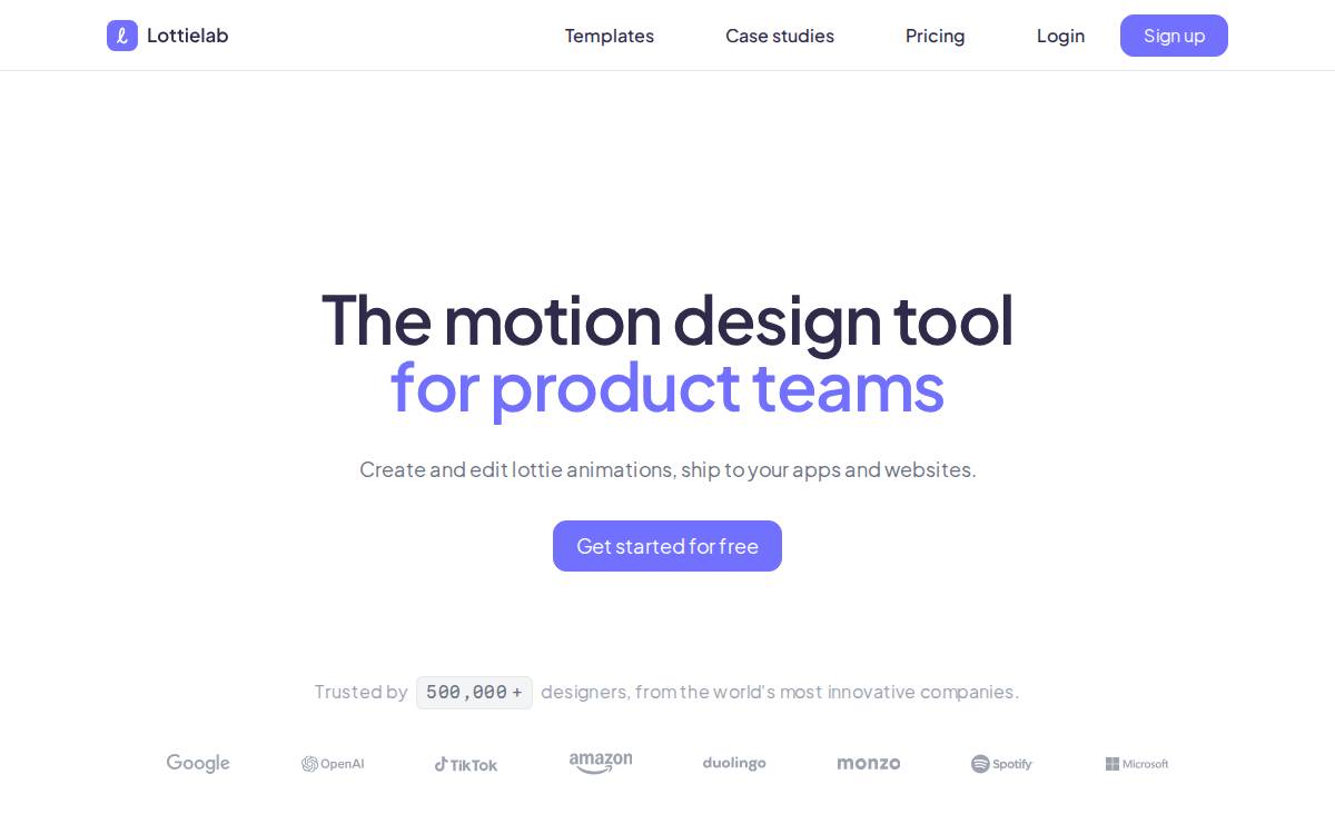 Lottielab website preview