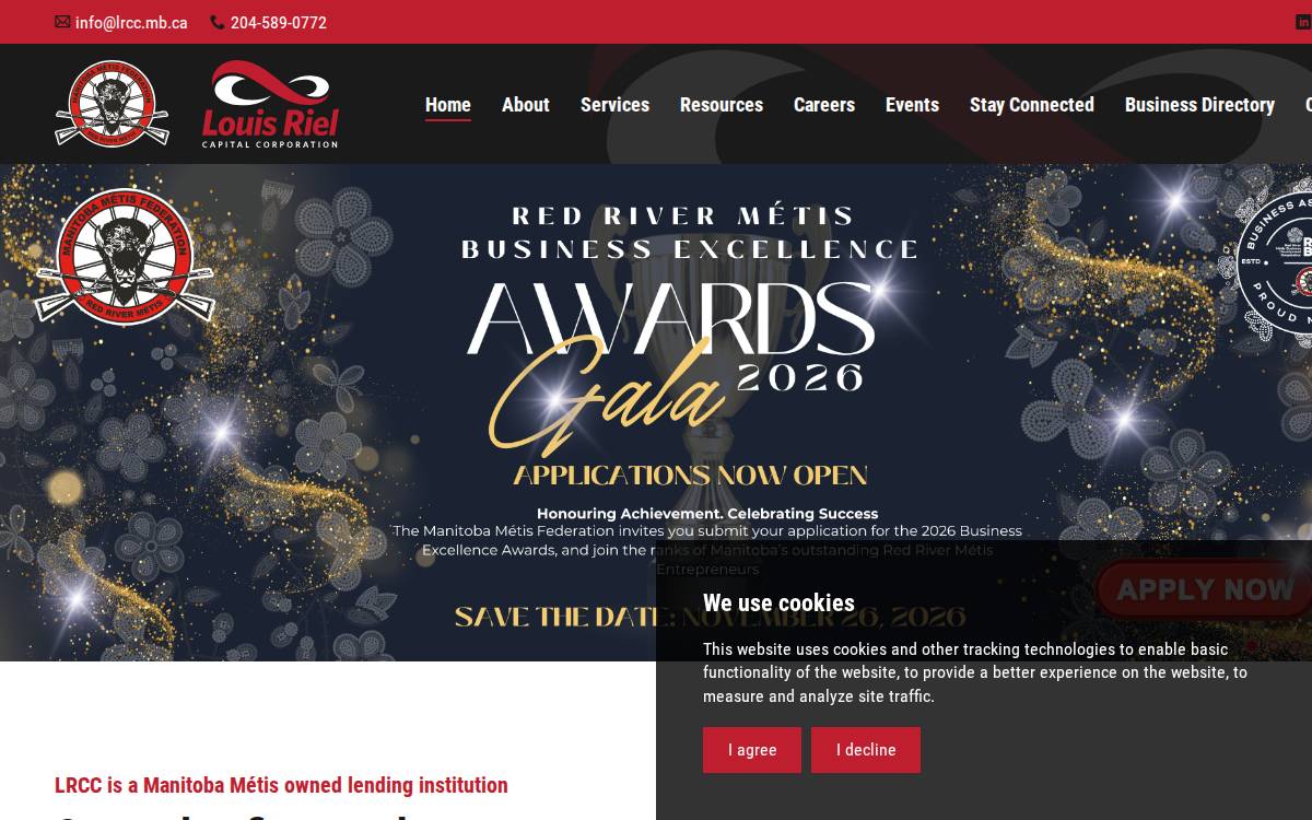 Louis Riel Capital Corporation website preview
