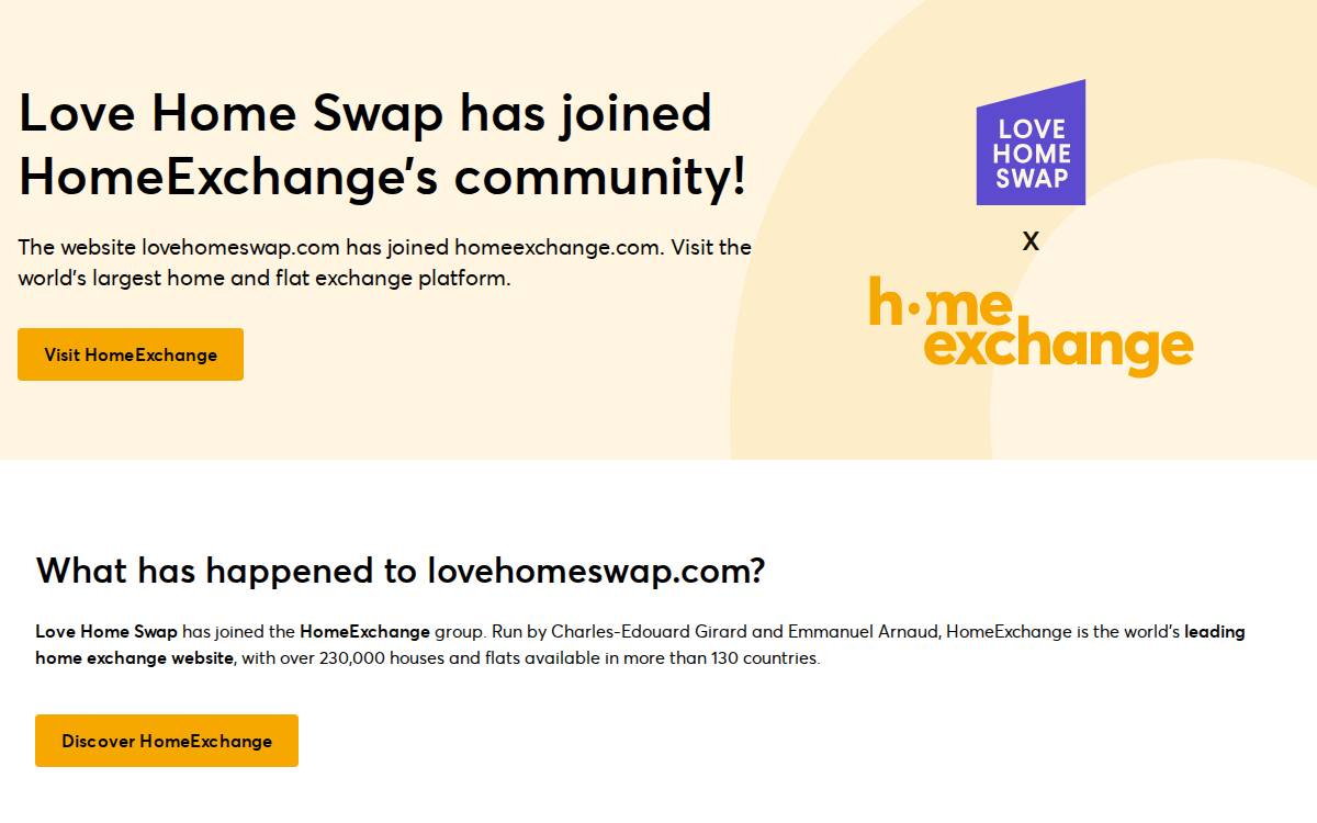 Love Home Swap website preview