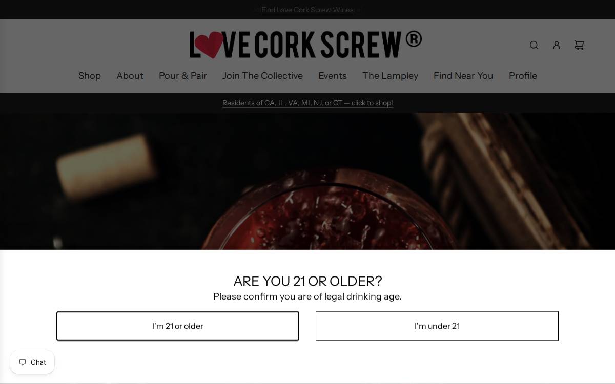 Lovecorkscrew website preview