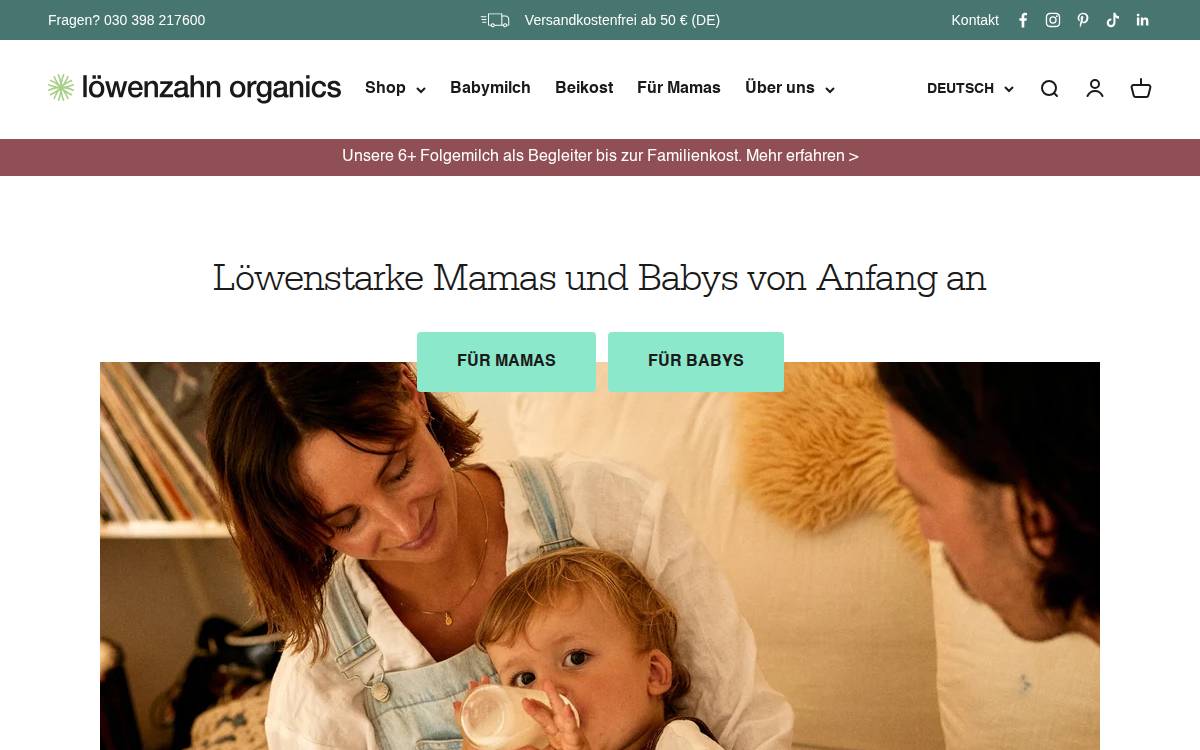 Löwenzahn Organics website preview