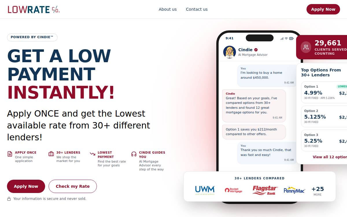 Lowrateco website preview