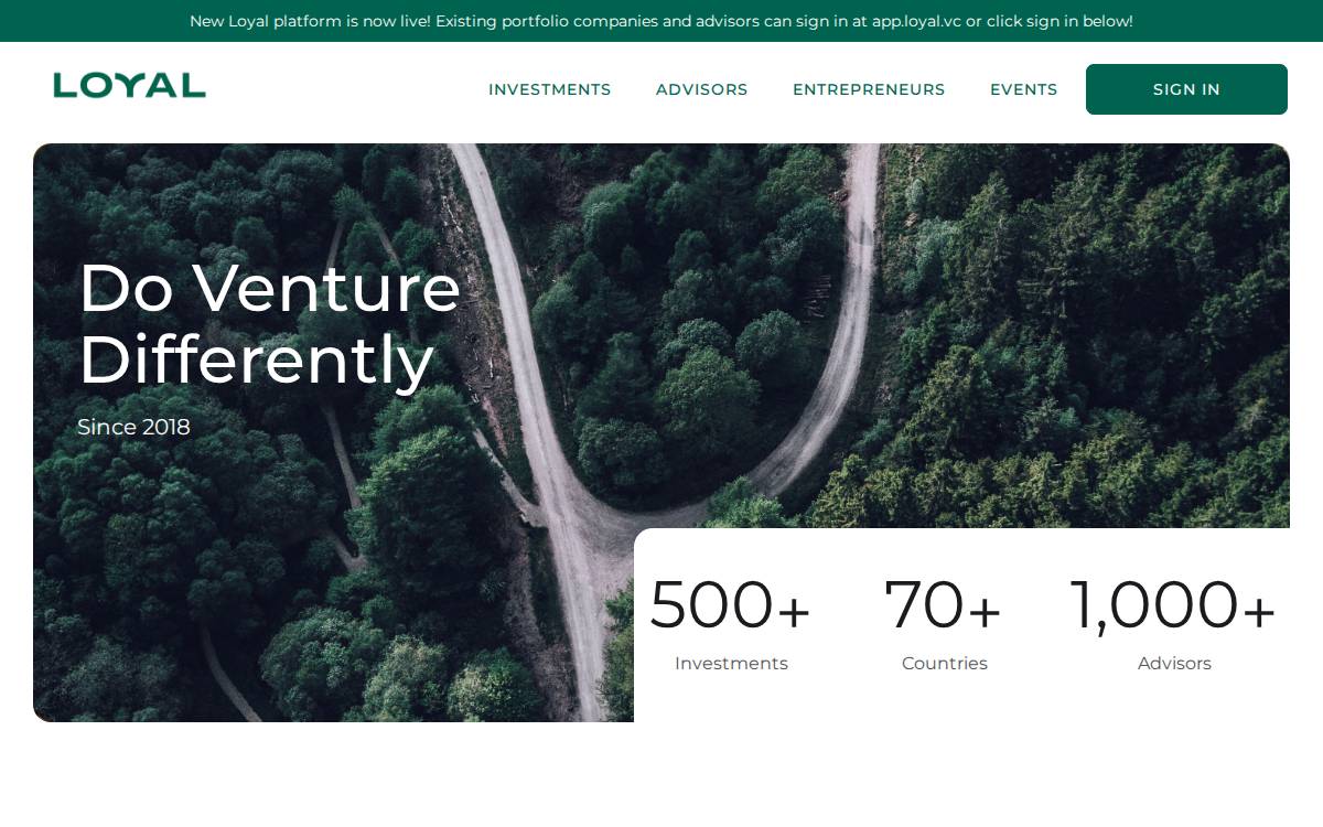 Loyal VC website preview