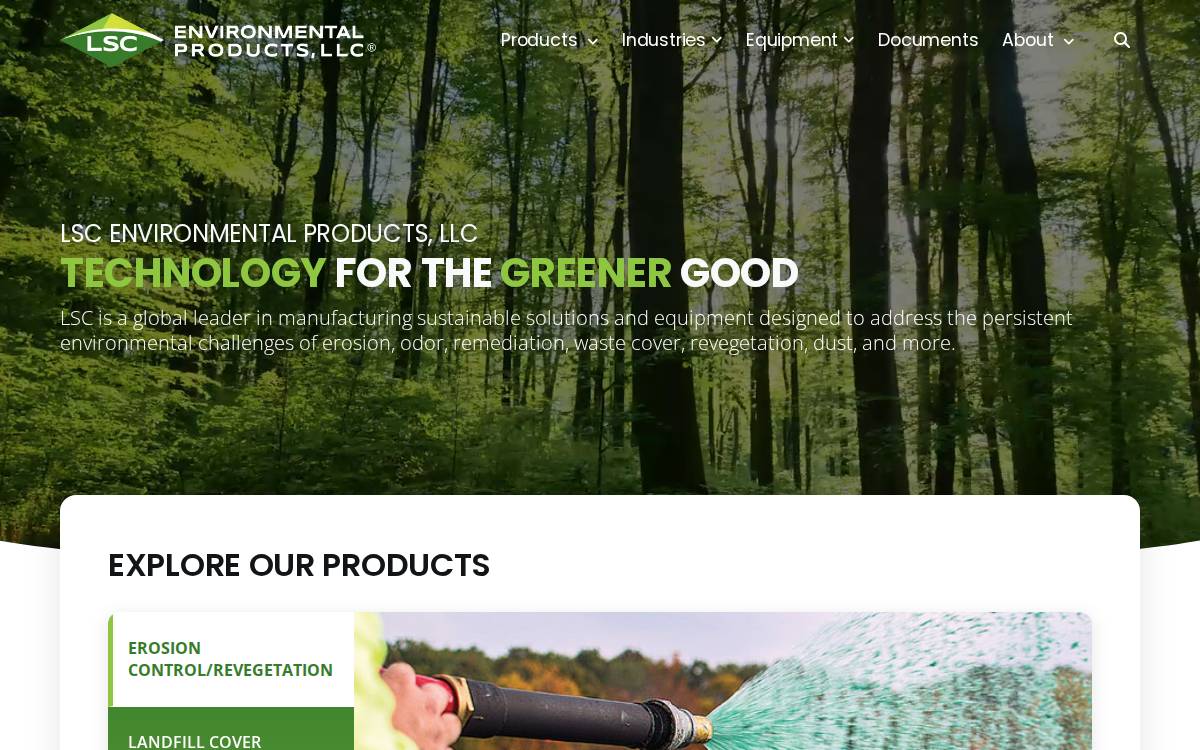 LSC Environmental Products website preview