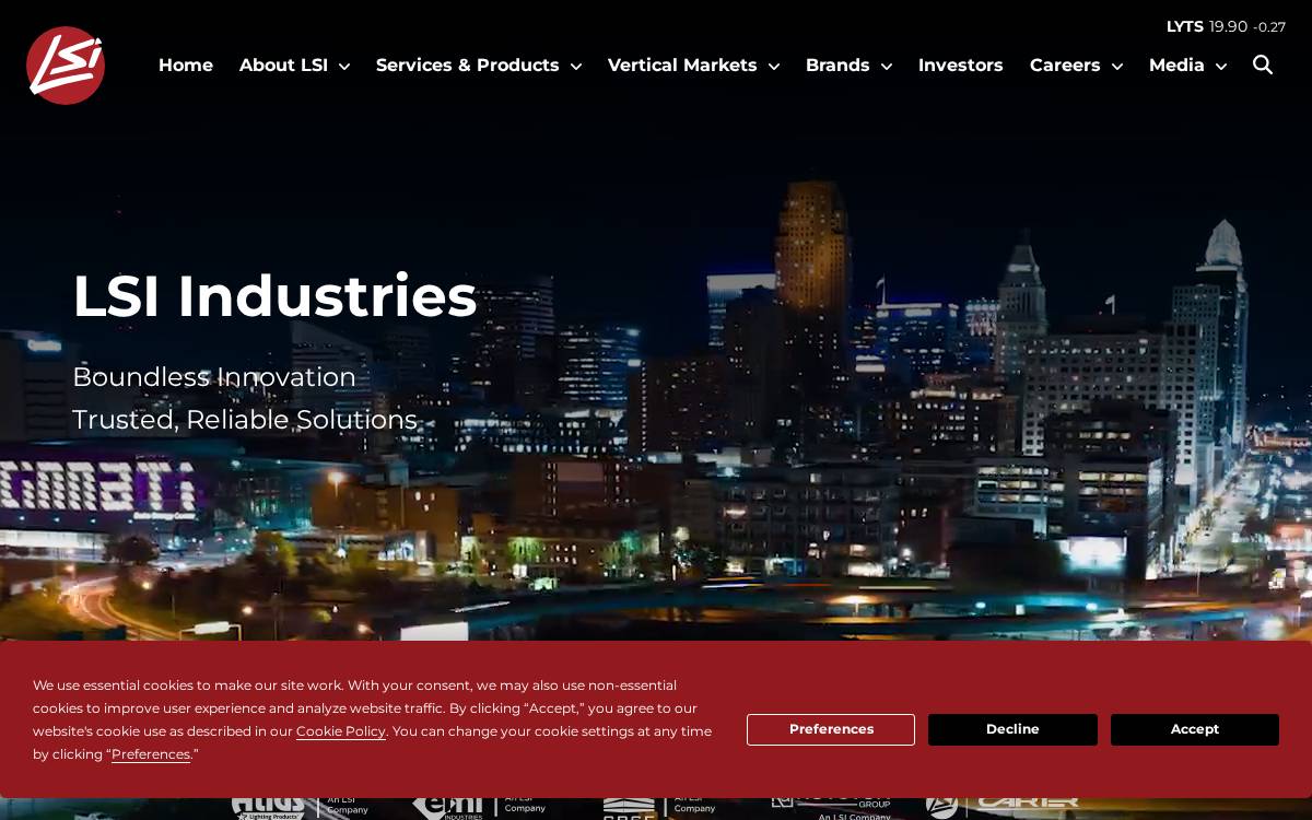 LSI Industries website preview