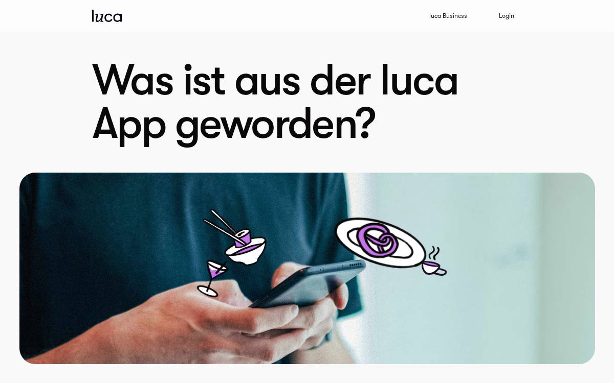 Luca App website preview