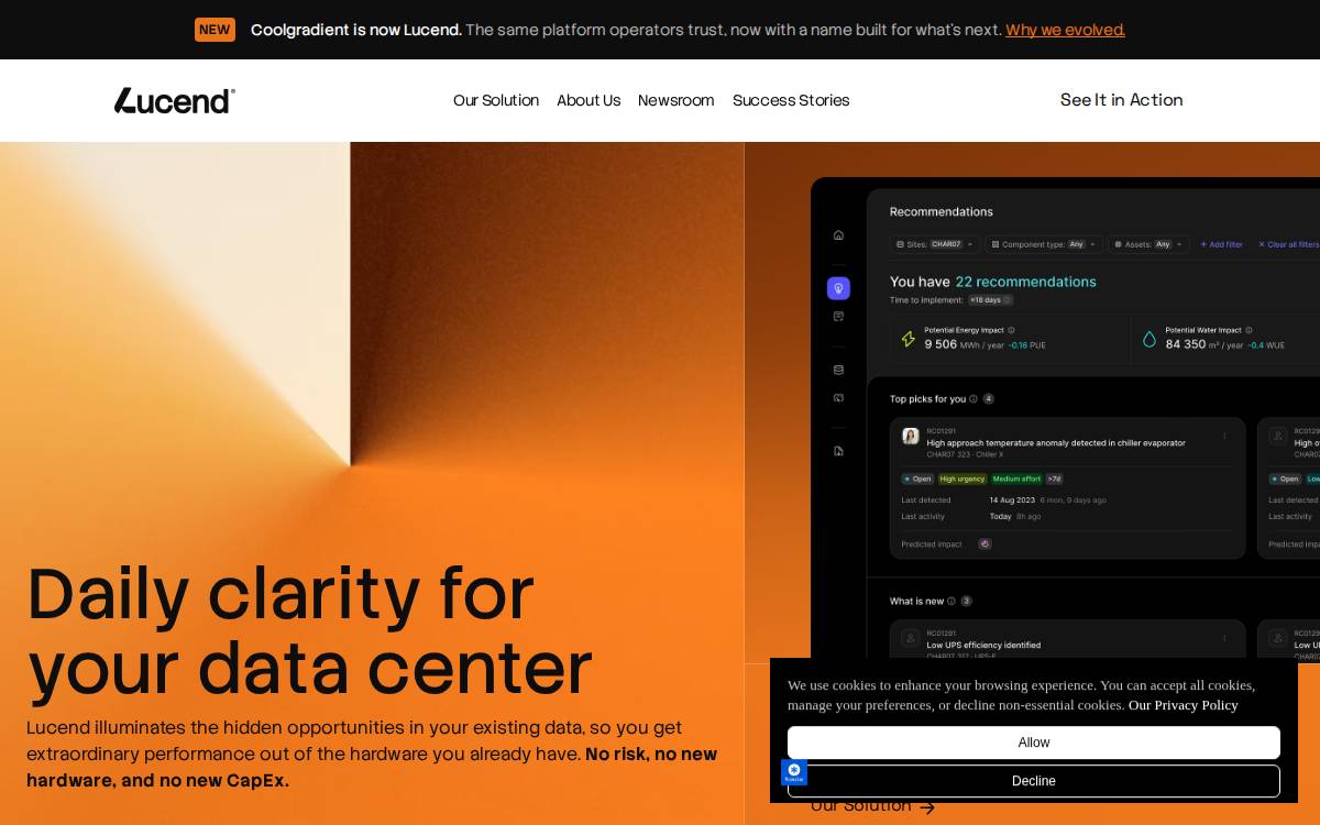 Lucend website preview