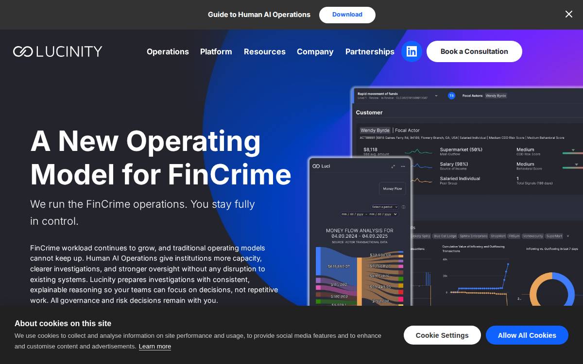 Lucinity website preview