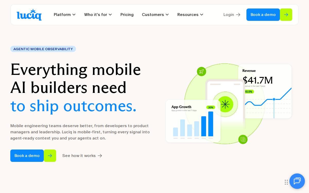 Luciq (formerly Instabug) website preview