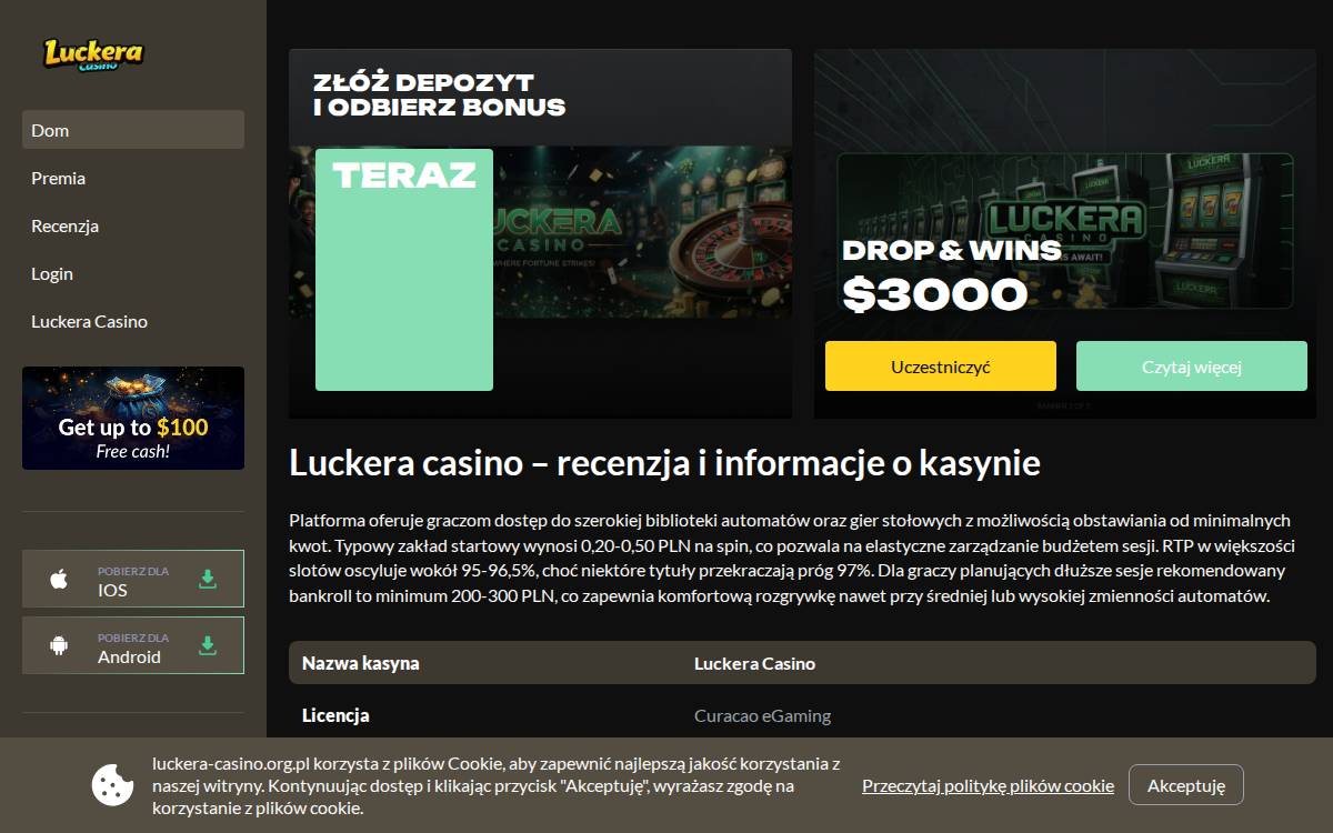Luckera Casino website preview