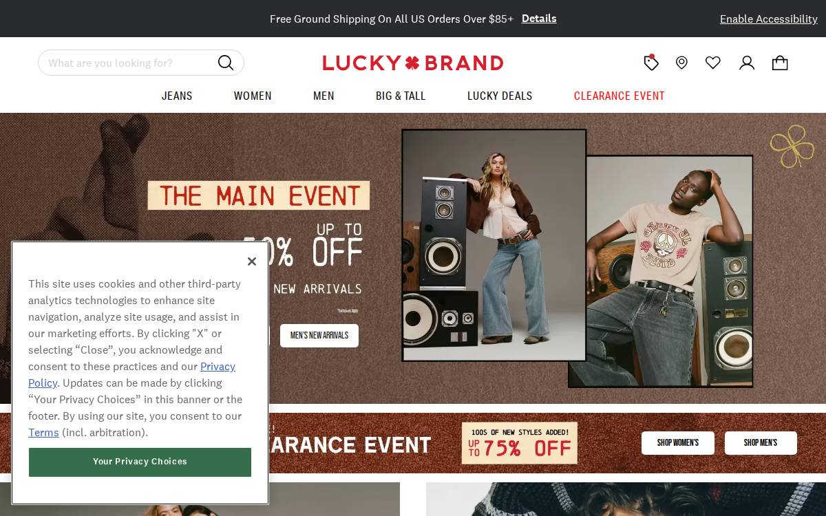 Luckybrand website preview