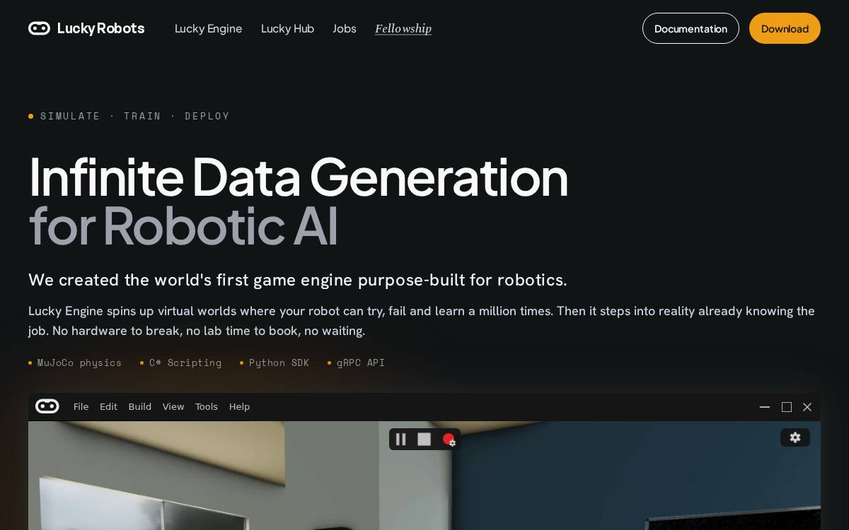 Luckyrobots website preview