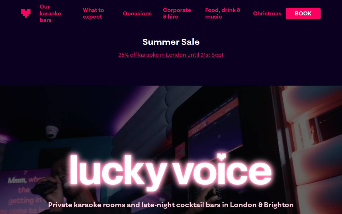 Luckyvoice website preview