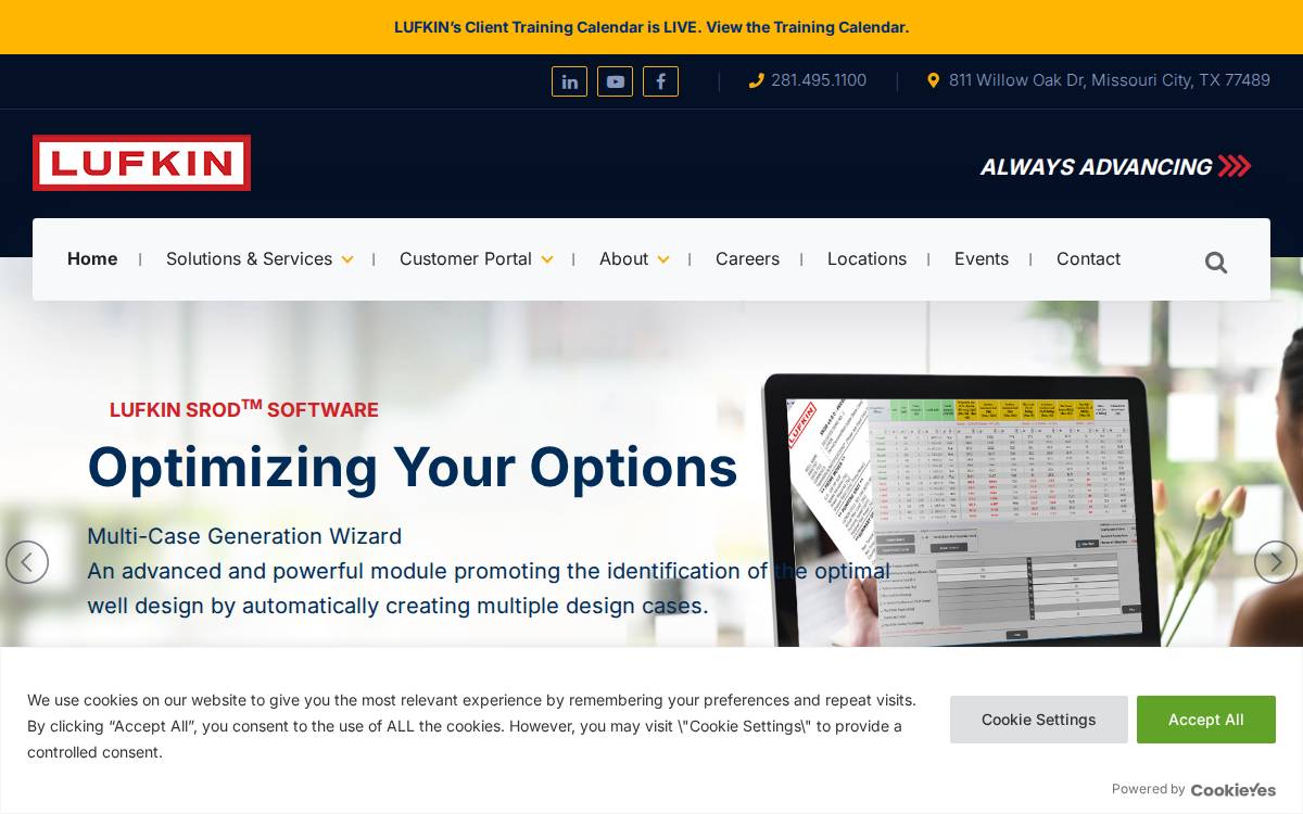 Lufkin Industries website preview