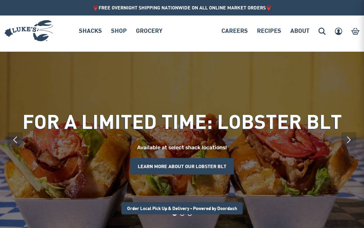 Luke's Lobster website preview