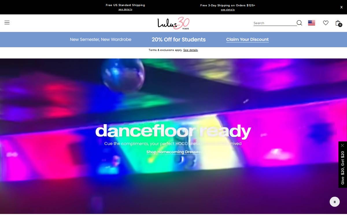 Lulus website preview