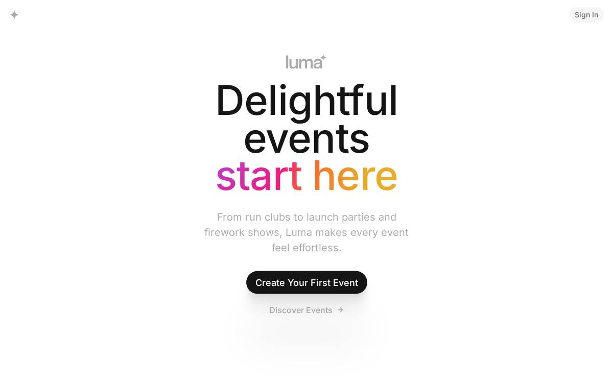 Luma website preview