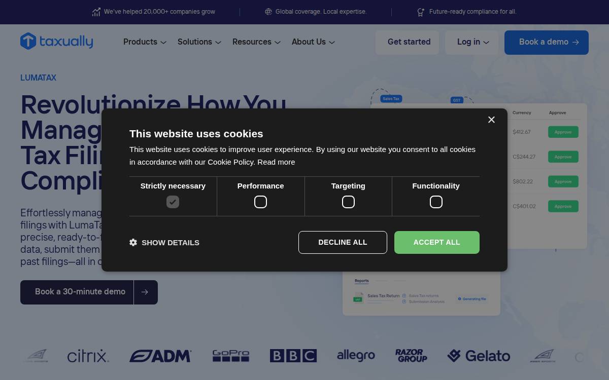 Lumatax website preview