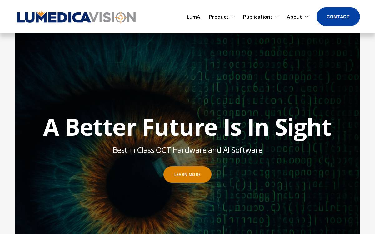 Lumedica Vision website preview