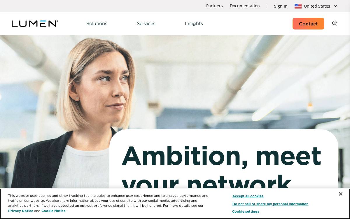 Lumen Technologies website preview