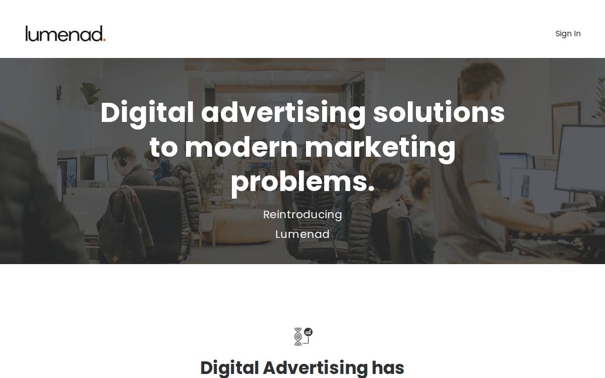 LumenAd website preview