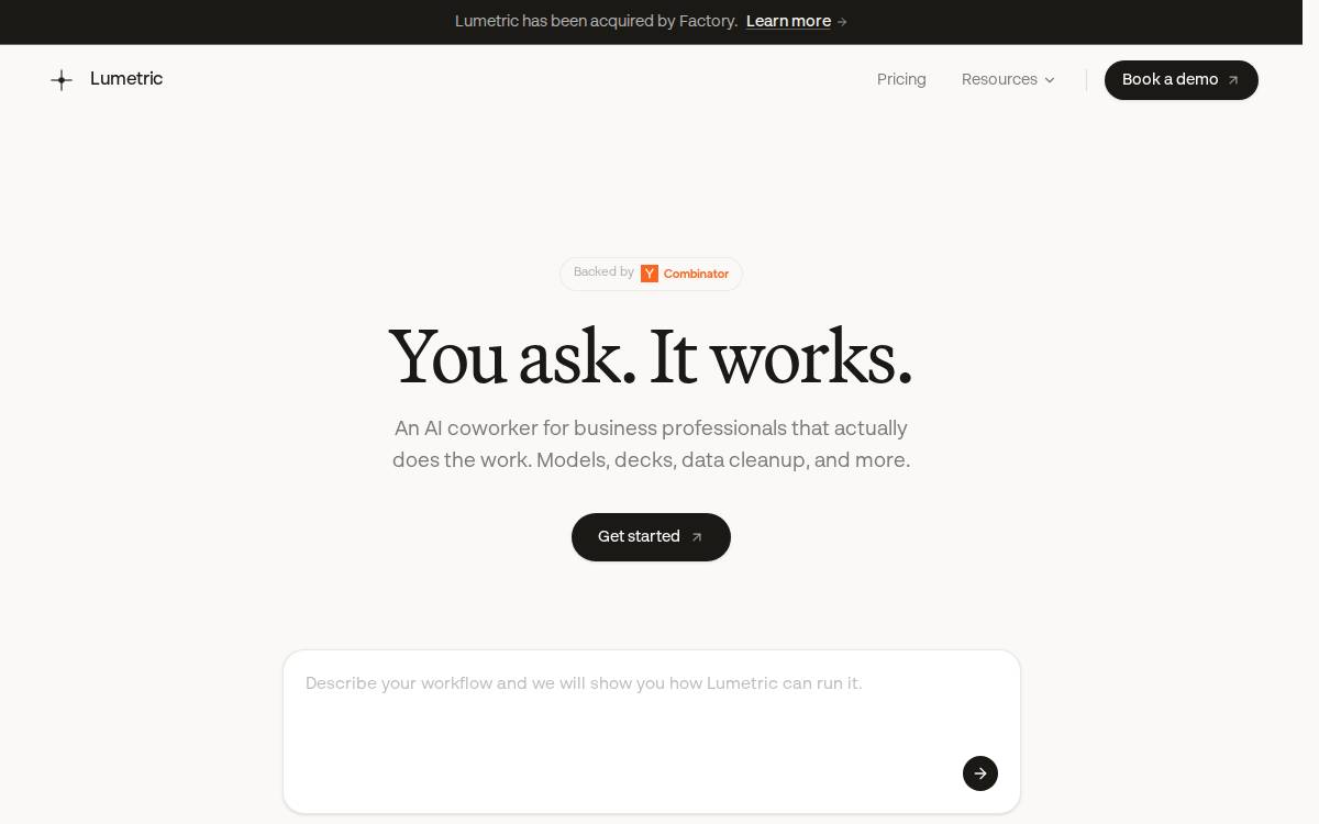 Lumetric website preview