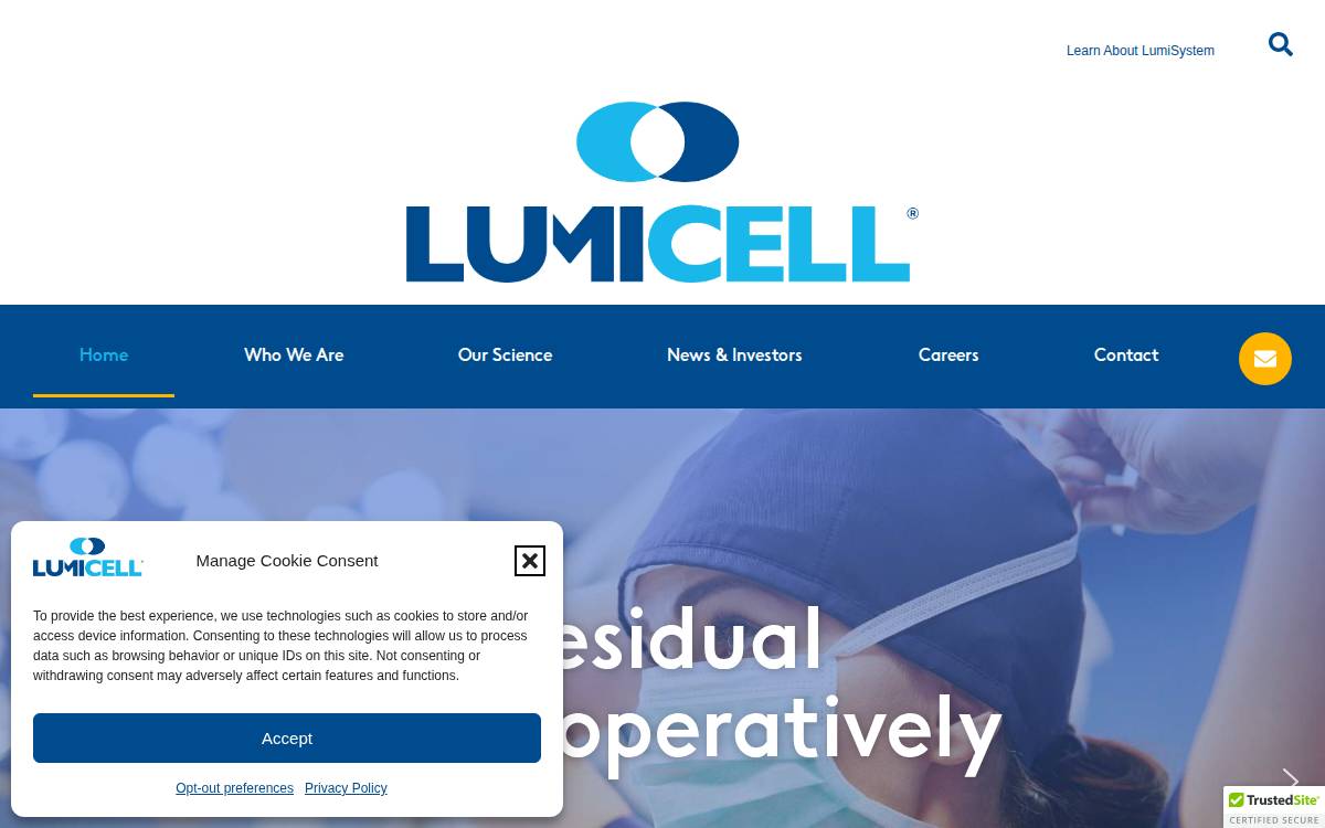 Lumicell website preview