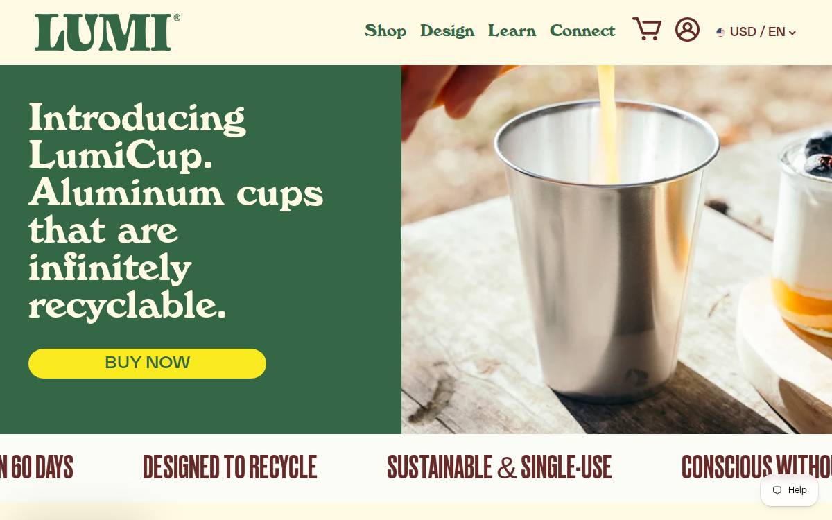 Lumicup website preview