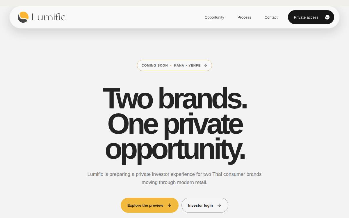 Lumific website preview