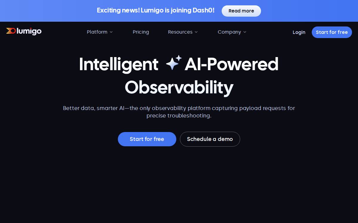Lumigo website preview