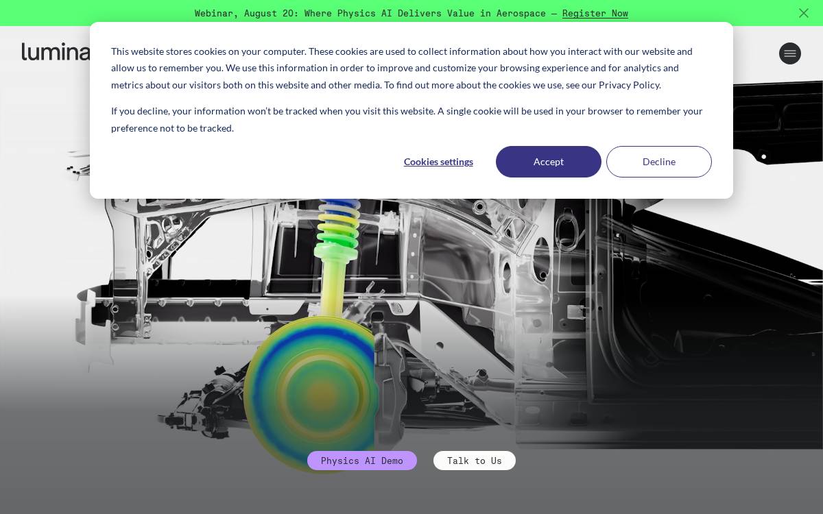 Luminary Cloud website preview