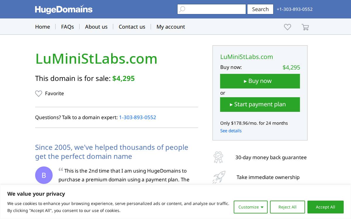Luminist Labs website preview