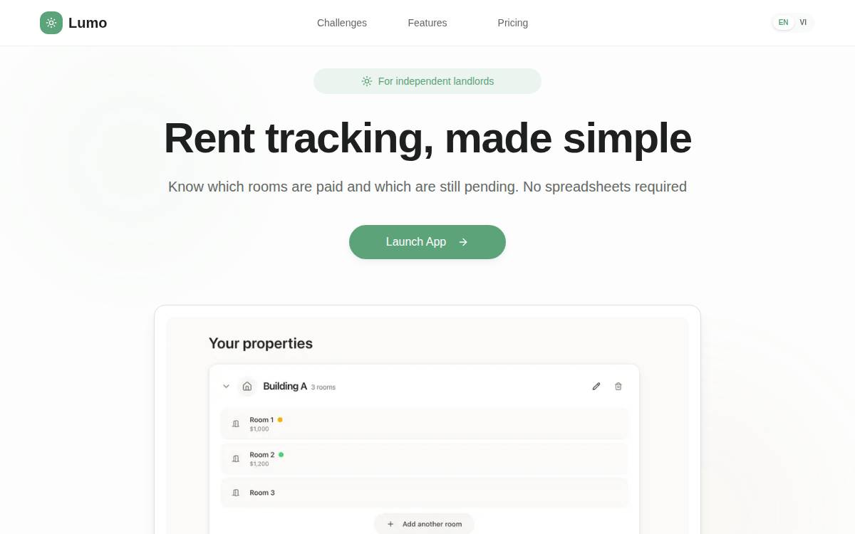 Lumo website preview
