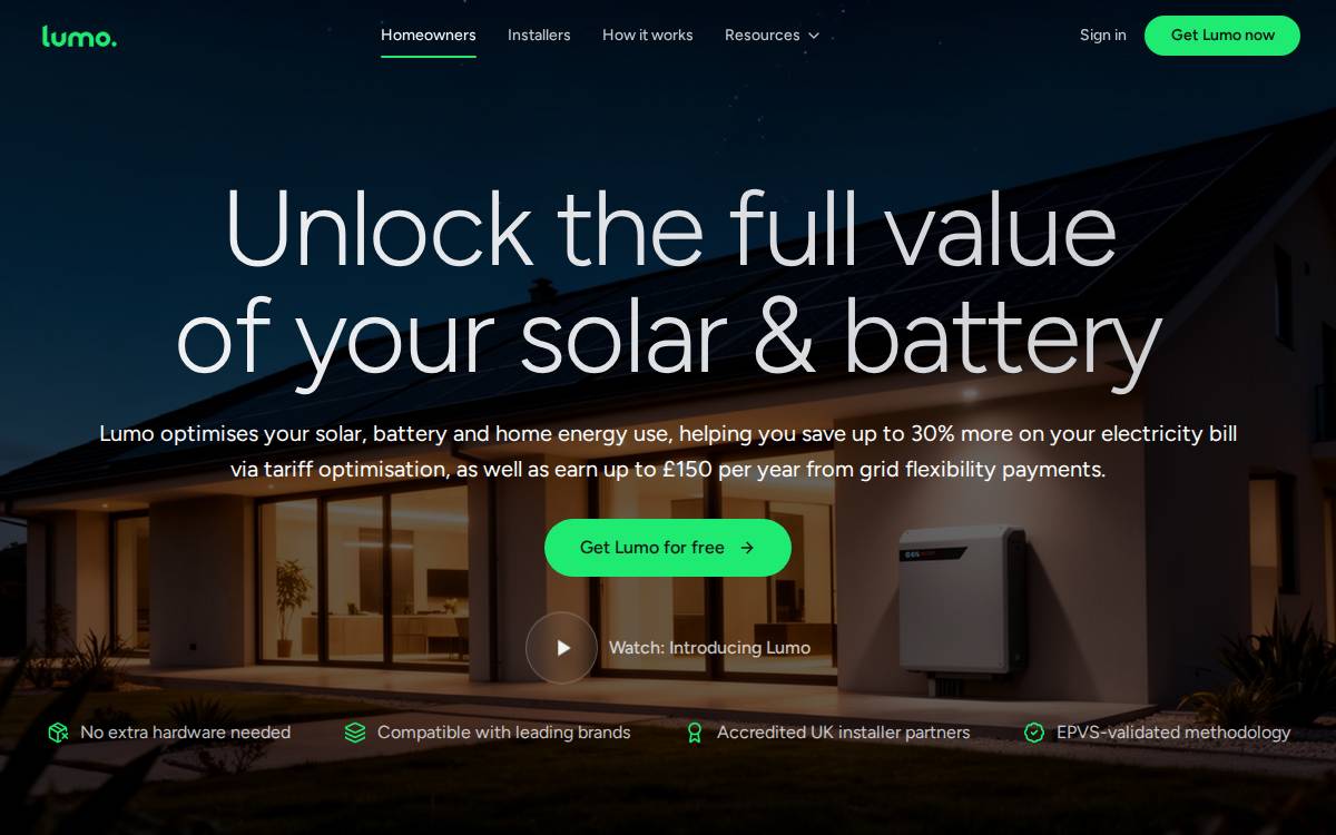 Lumoenergy website preview