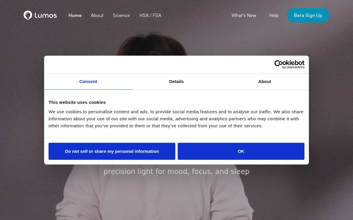Lumos Health Inc. website preview